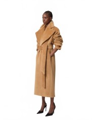 Long Coat In Alpaca And Wool - Nina Ricci - Dark Tobacco Long Coat In Alpaca And Wool - Nina Ricci - Dark Tobacco