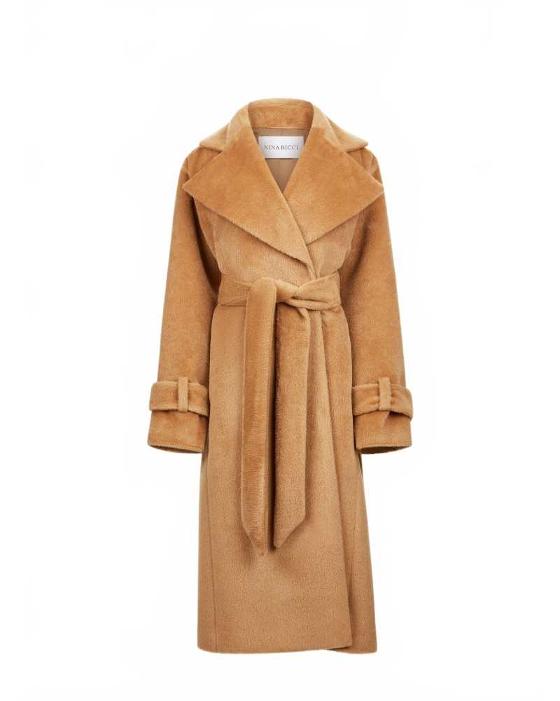 Long Coat In Alpaca And Wool - Nina Ricci - Dark Tobacco Long Coat In Alpaca And Wool - Nina Ricci - Dark Tobacco