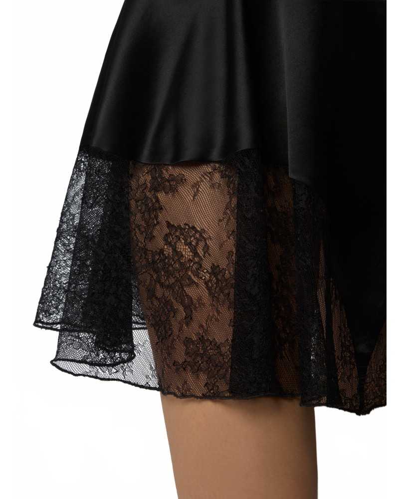 Satin Mini Skirt - Nina Ricci - Black Satin Mini Skirt - Nina Ricci - Black
