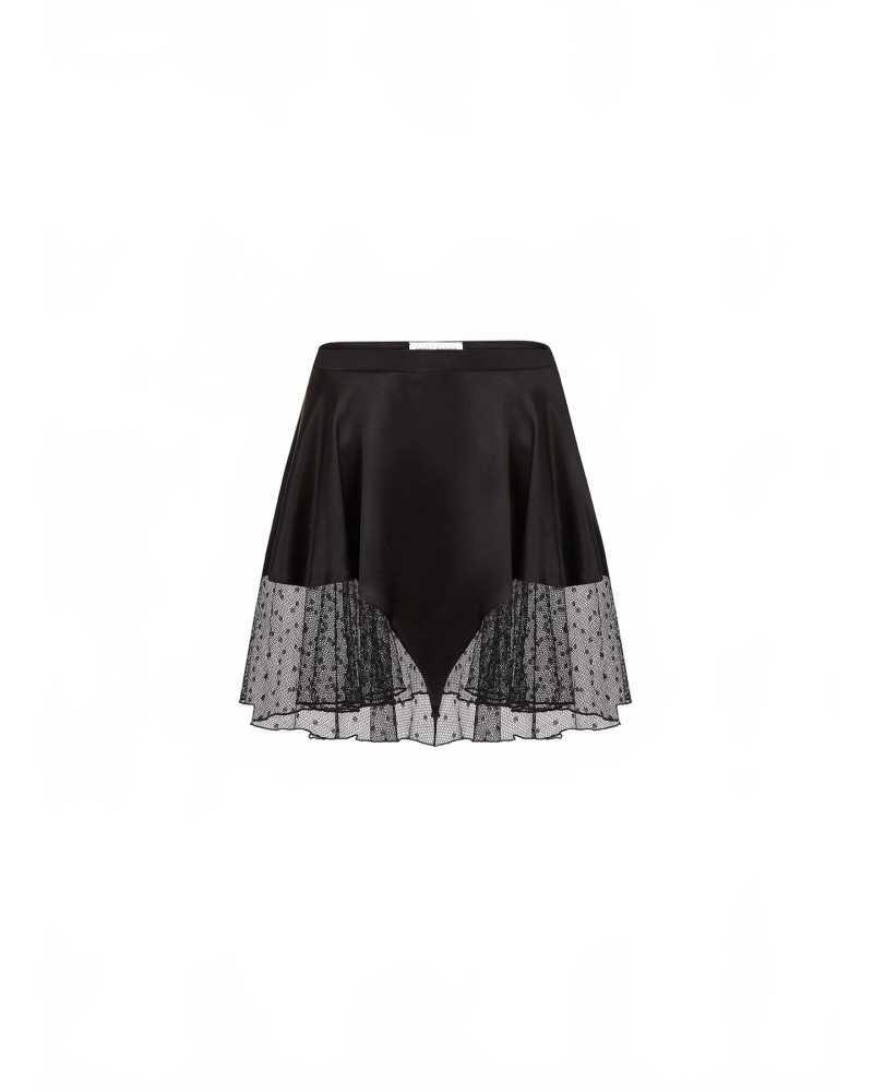 Satin Mini Skirt - Nina Ricci - Black Satin Mini Skirt - Nina Ricci - Black