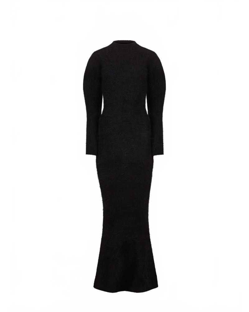 Robe Longue En Laine Et Alpaga - Nina Ricci - Black Robe Longue En Laine Et Alpaga - Nina Ricci - Black