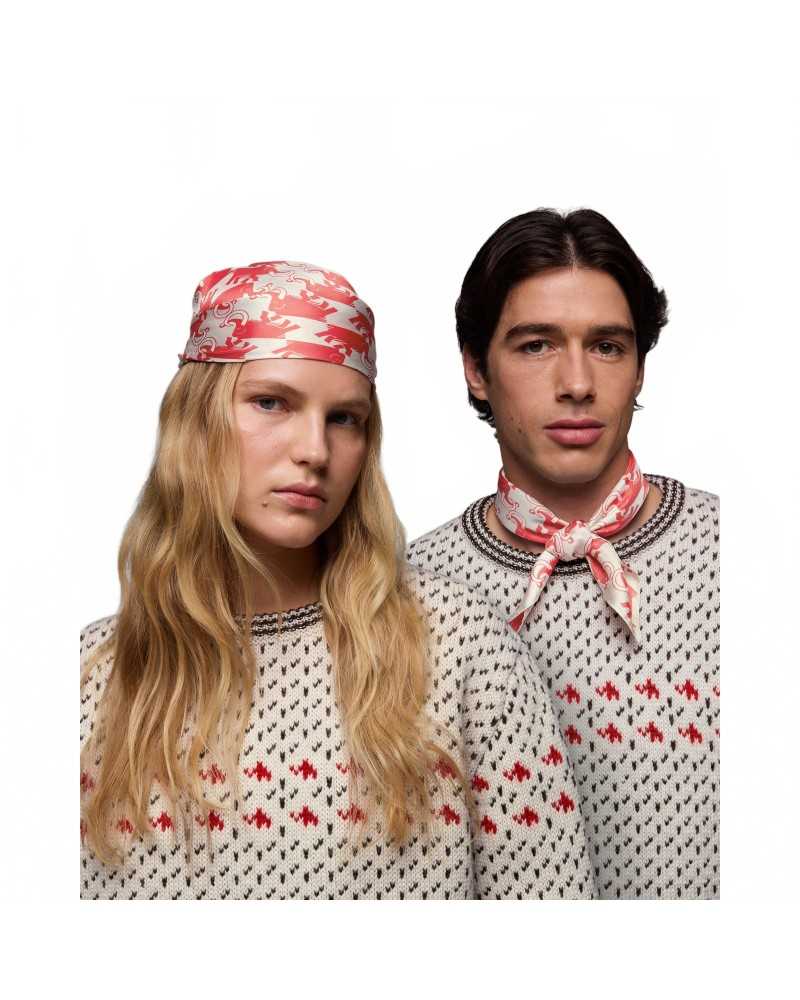 Mammut x Cabourn Direttissima Silk Scarf - White Stone-Mammut Red