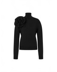 Fleur Wool Sweater - Moschino - Black Fleur Wool Sweater - Moschino - Black