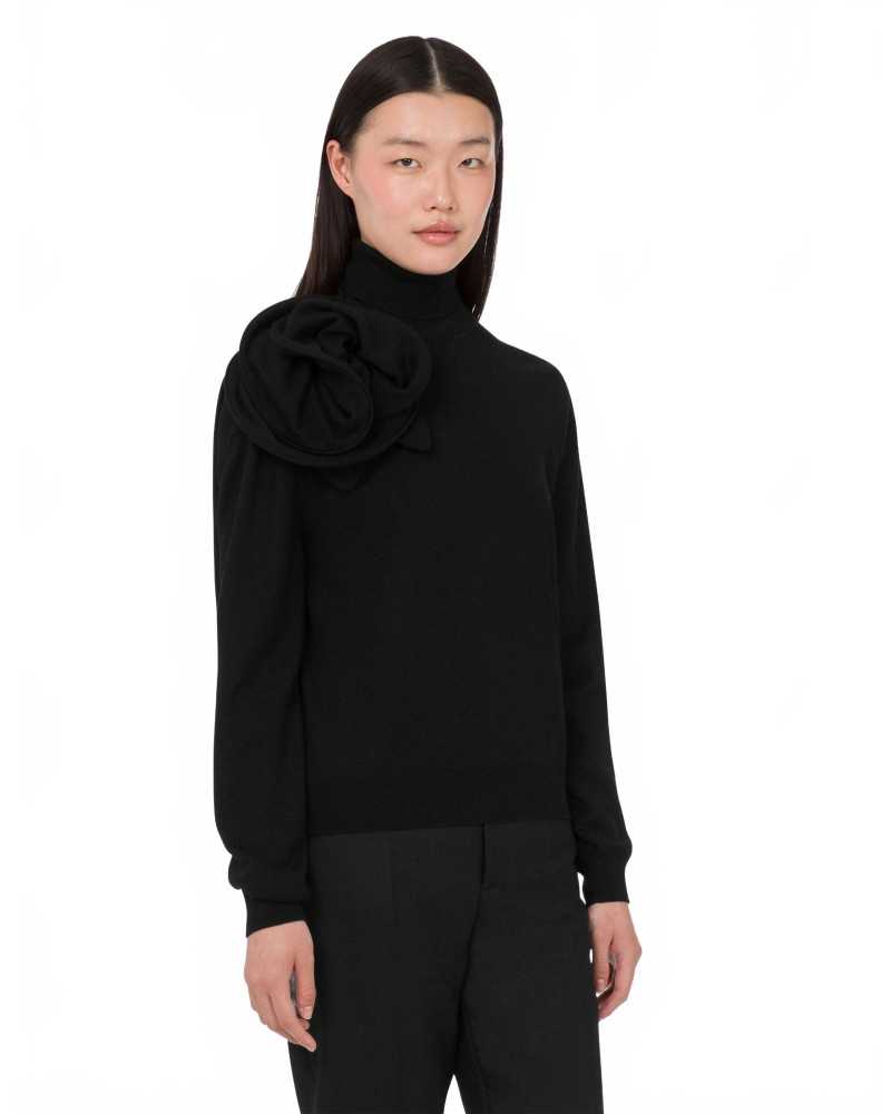 Pull En Laine Fleur - Moschino - Black Pull En Laine Fleur - Moschino - Black
