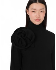 Fleur Wool Sweater - Moschino - Black Fleur Wool Sweater - Moschino - Black