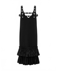 Robe A Volant Et Details A Pois - Moschino - Black Robe A Volant Et Details A Pois - Moschino - Black