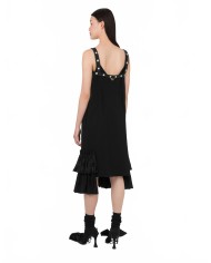 Robe A Volant Et Details A Pois - Moschino - Black Robe A Volant Et Details A Pois - Moschino - Black