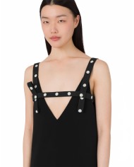 Ruffle Dress With Dotted Details - Moschino - Black Ruffle Dress With Dotted Details - Moschino - Black