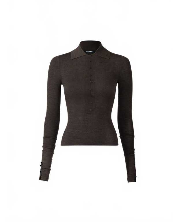 Merino ML Polo - Jacquemus - Dark Brown Merino ML Polo - Jacquemus - Dark Brown