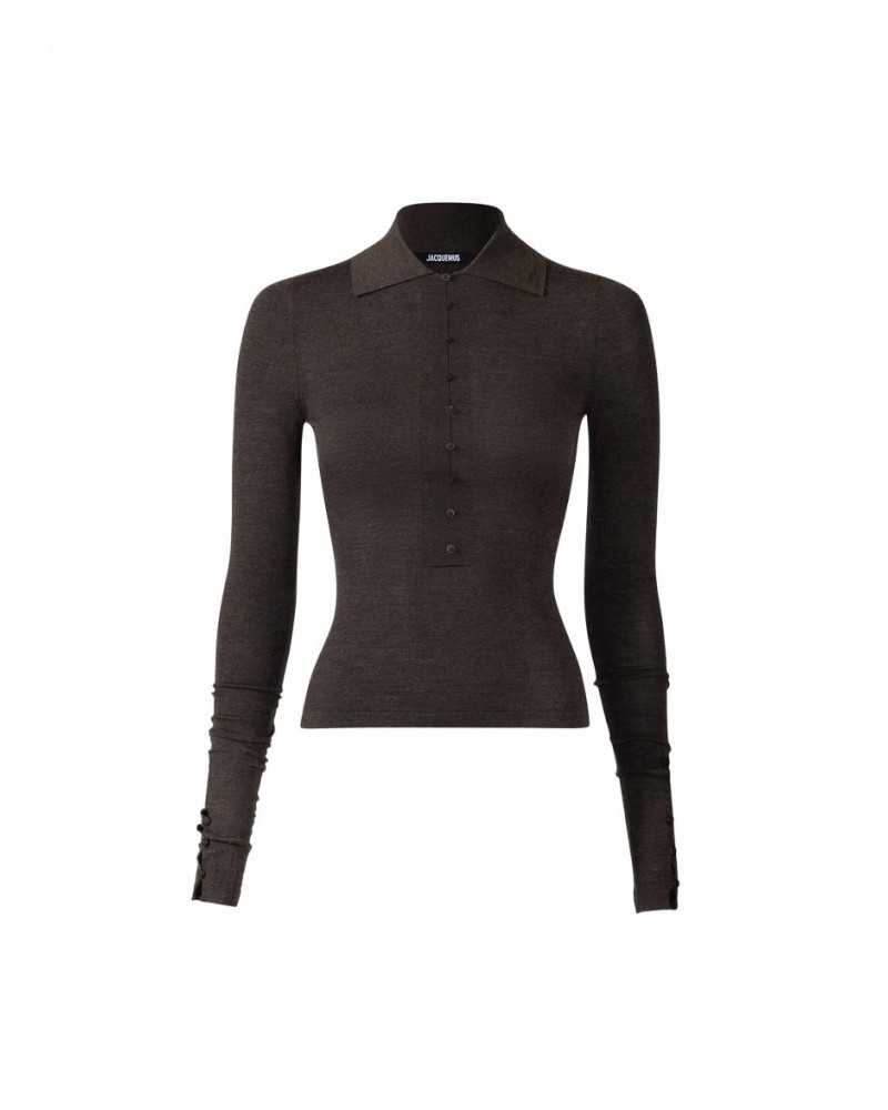 Merino ML Polo - Jacquemus - Dark Brown Merino ML Polo - Jacquemus - Dark Brown