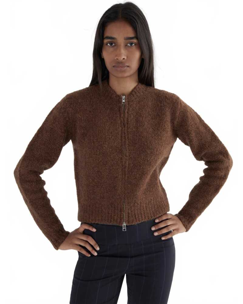 Hasta Luego Zip Cardigan - Paloma Wool - Brown Hasta Luego Zip Cardigan - Paloma Wool - Brown