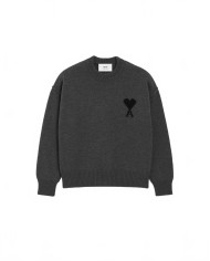 Pull Col Rond Ami De Coeur - Ami - Gris / Noir Pull Col Rond Ami De Coeur - Ami - Gris / Noir