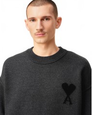 Ami De Coeur Round Neck Sweater - Ami - Grey / Black Ami De Coeur Round Neck Sweater - Ami - Grey / Black