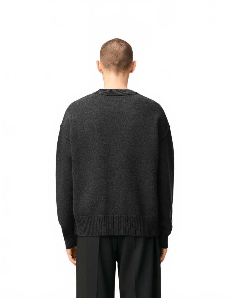 Pull Col Rond Ami De Coeur - Ami - Gris / Noir Pull Col Rond Ami De Coeur - Ami - Gris / Noir