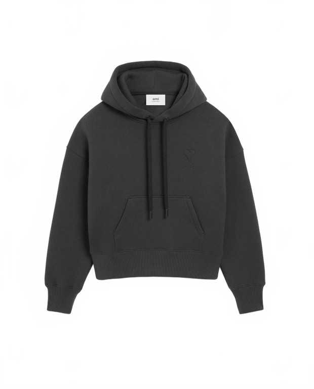 Hoodie Grand Ami De Coeur Embosse - Ami - Anthracite Hoodie Grand Ami De Coeur Embosse - Ami - Anthracite