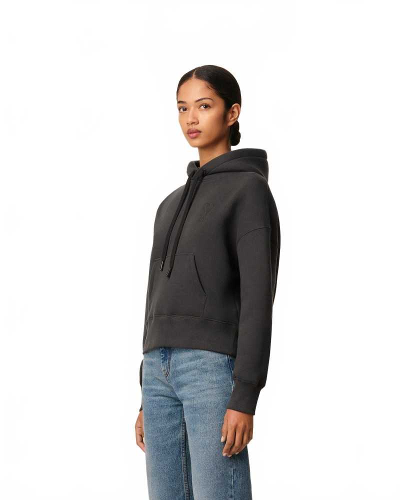 Hoodie Grand Ami De Coeur Embosse - Ami - Anthracite Hoodie Grand Ami De Coeur Embosse - Ami - Anthracite