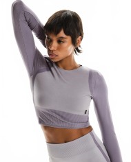 Studio Knit Long-T Crop Women - On Running - Lilac / Cosmos
