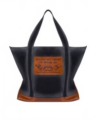 Denim Tote Bag - Moschino - Black