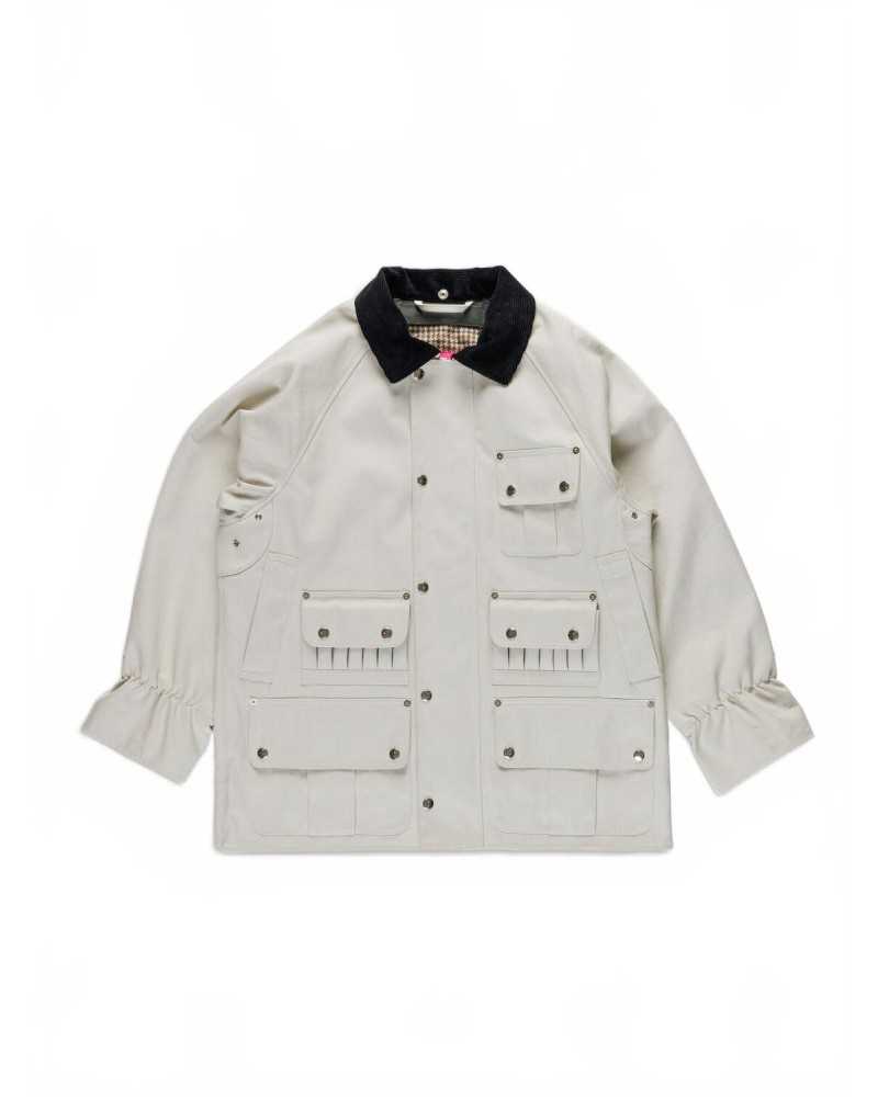 Bonded Cotton Utility Jacket - La Fetiche - Ecru / Black Bonded Cotton Utility Jacket - La Fetiche - Ecru / Black