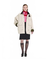 Bonded Cotton Utility Jacket - La Fetiche - Ecru / Black Bonded Cotton Utility Jacket - La Fetiche - Ecru / Black