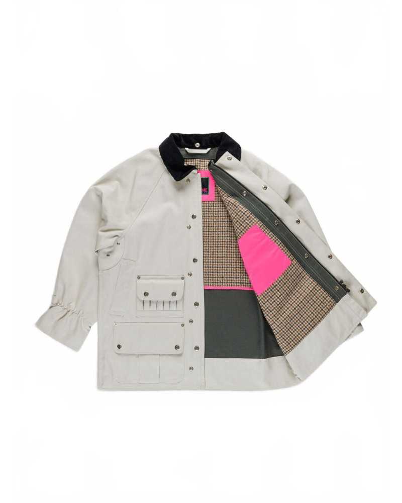 Bonded Cotton Utility Jacket - La Fetiche - Ecru / Black Bonded Cotton Utility Jacket - La Fetiche - Ecru / Black