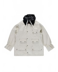 Bonded Cotton Utility Jacket - La Fetiche - Ecru / Black Bonded Cotton Utility Jacket - La Fetiche - Ecru / Black