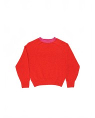 Crew Neck Shetland Sweater - La Fetiche - Red Crew Neck Shetland Sweater - La Fetiche - Red