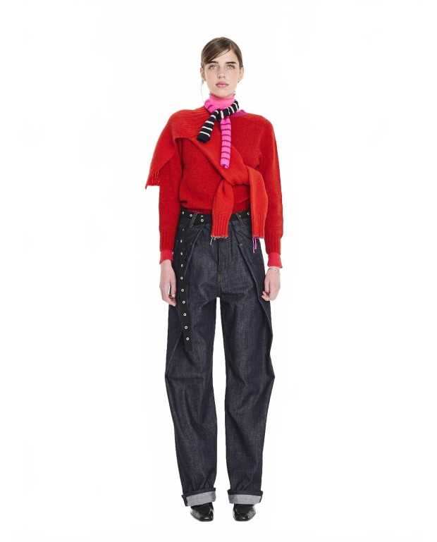 Crew Neck Shetland Sweater - La Fetiche - Red Crew Neck Shetland Sweater - La Fetiche - Red