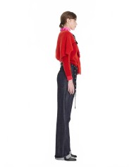 Crew Neck Shetland Sweater - La Fetiche - Red Crew Neck Shetland Sweater - La Fetiche - Red