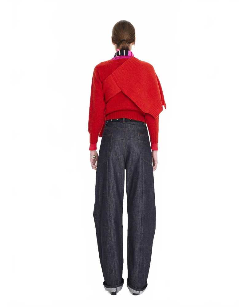 Crew Neck Shetland Sweater - La Fetiche - Red Crew Neck Shetland Sweater - La Fetiche - Red