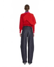 Crew Neck Shetland Sweater - La Fetiche - Red Crew Neck Shetland Sweater - La Fetiche - Red