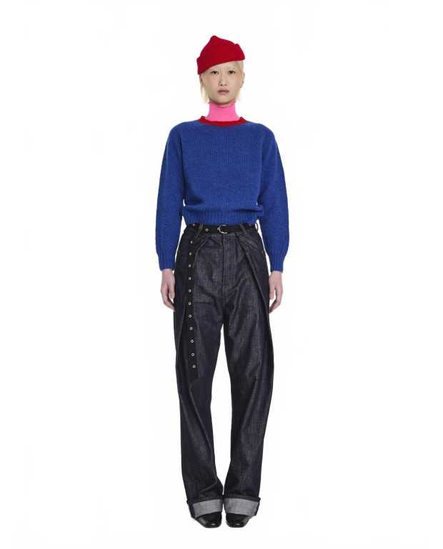 Crew Neck Shetland Sweater - La Fetiche - Navy Crew Neck Shetland Sweater - La Fetiche - Navy
