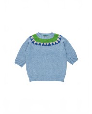Fairisle Shetland Sweater - La Fetiche - Light Blue