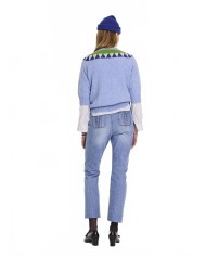 Fairisle Shetland Sweater - La Fetiche - Light Blue