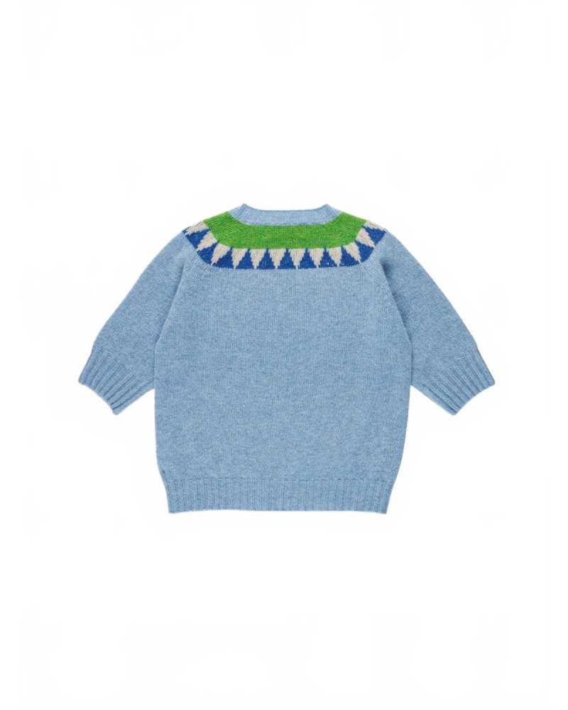 Fairisle Shetland Sweater - La Fetiche - Light Blue