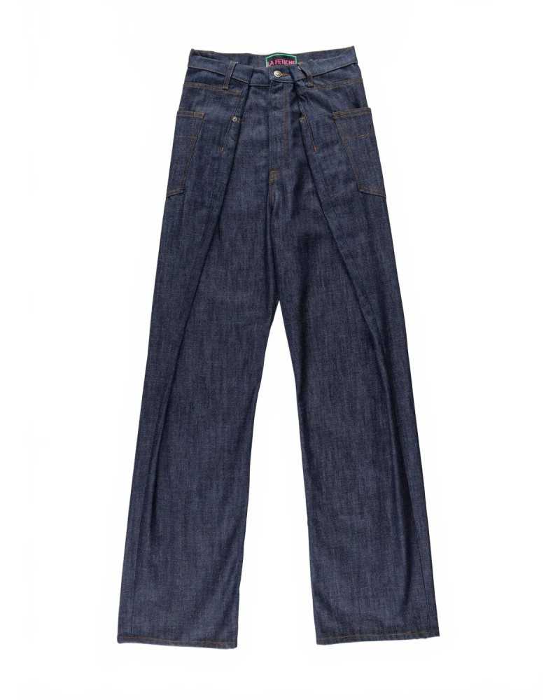 High Waisted Raw Denim Jean - La Fetiche - Raw Denim