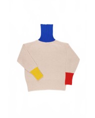 Extra Oversized Traditional Seam-free Polo Sweater - La Fetiche - Ecru