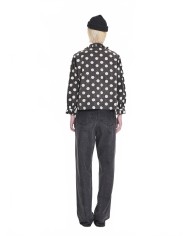Irregular Spot Printed Cotton Blouse - La Fetiche - Washed Black / White
