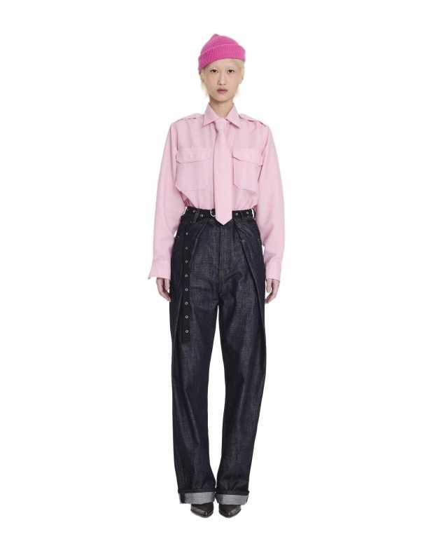 Military Style Shirt - La Fetiche - Light Pink Military Style Shirt - La Fetiche - Light Pink