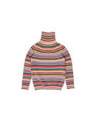 Multicolour Striped Polo Neck Sweater - La Fetiche - Multicolour