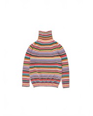 Multicolour Striped Polo Neck Sweater - La Fetiche - Multicolour