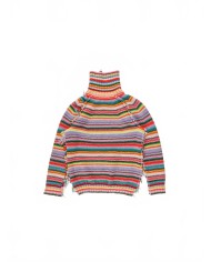 Multicolour Striped Polo Neck Sweater - La Fetiche - Multicolour