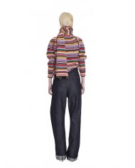 Multicolour Striped Polo Neck Sweater - La Fetiche - Multicolour