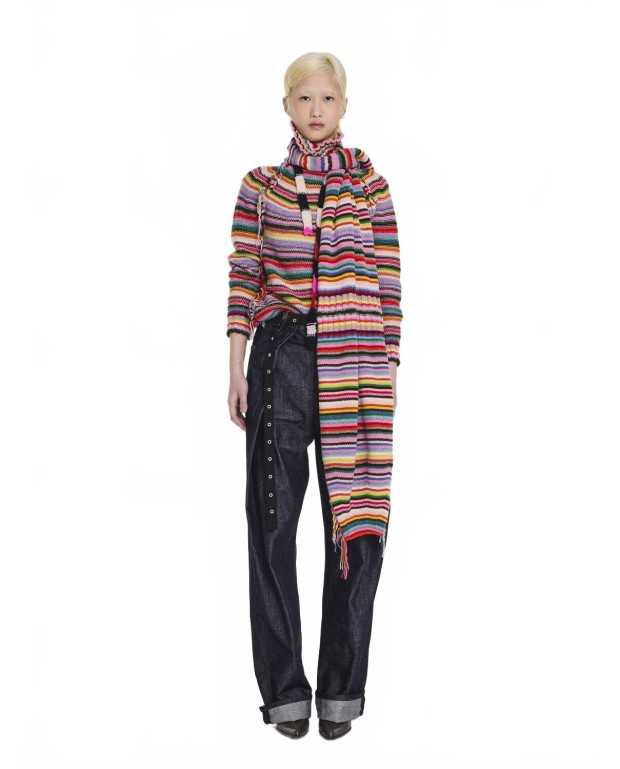 Multicolour Striped Scarf - La Fetiche - Multicolour