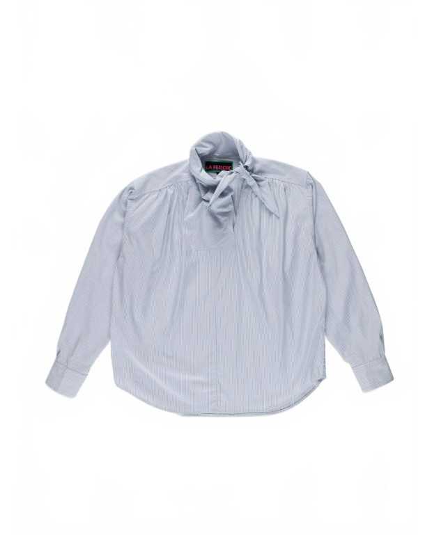 Neck Tie Blouse - La Fetiche - Blue Stripes Neck Tie Blouse - La Fetiche - Blue Stripes