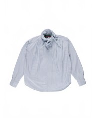 Neck Tie Blouse - La Fetiche - Blue Stripes