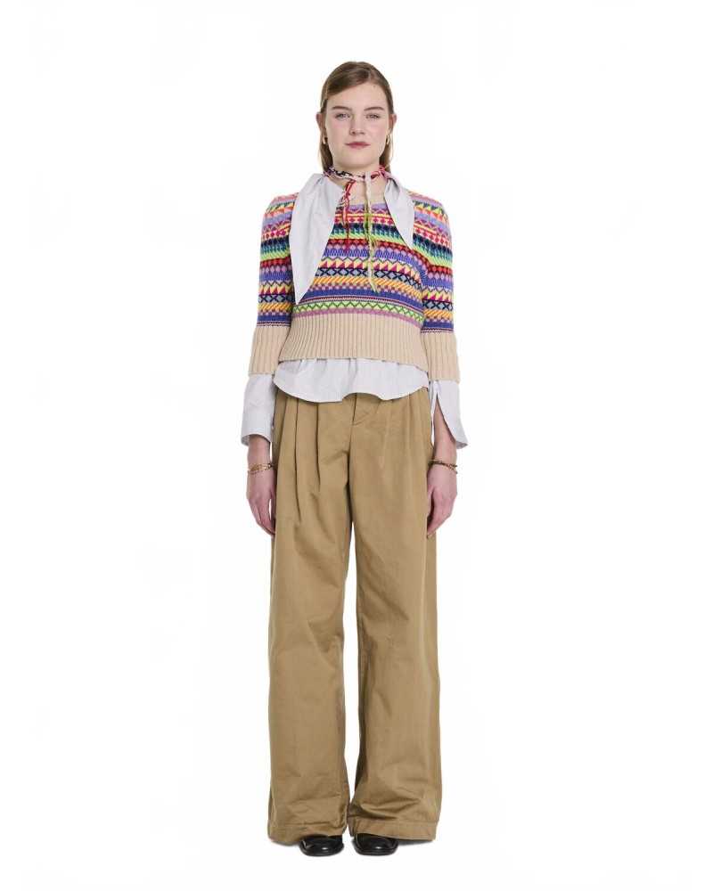 Neck Tie Blouse - La Fetiche - Blue Stripes