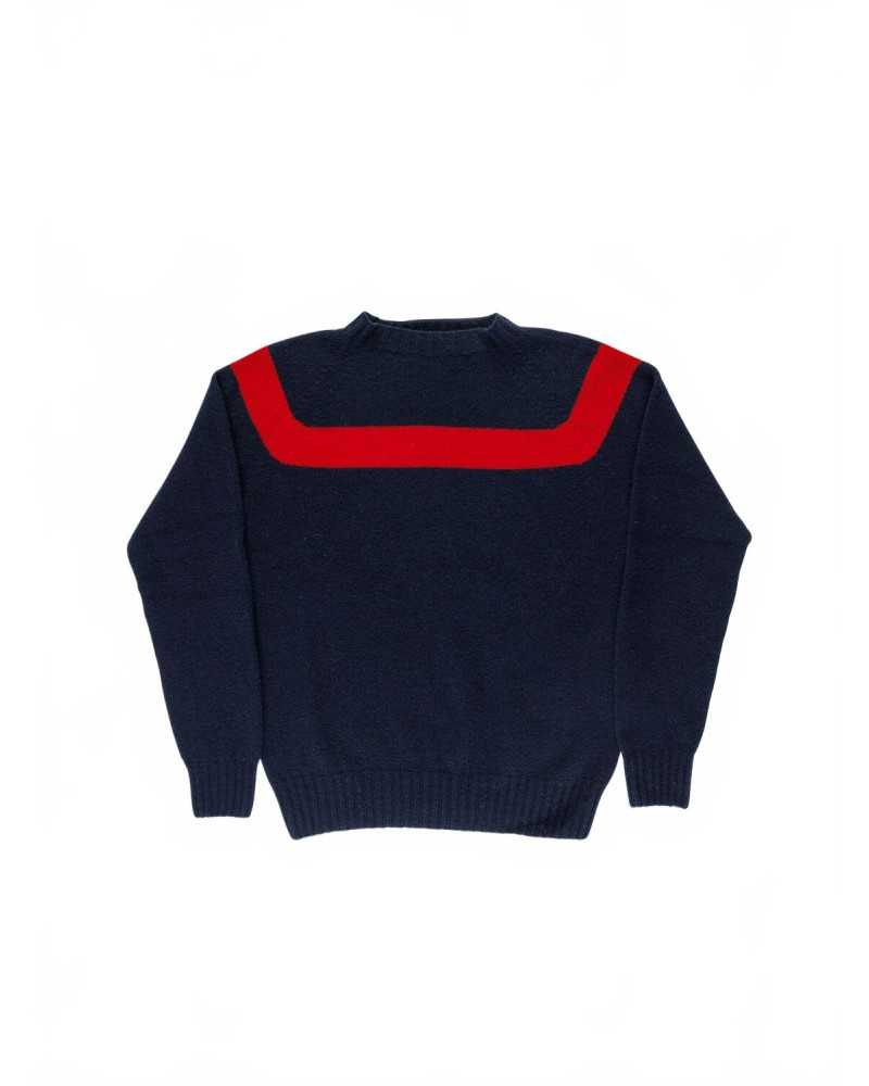 Traditional Seam Free Sweater - La Fetiche - Navy / Red Traditional Seam Free Sweater - La Fetiche - Navy / Red