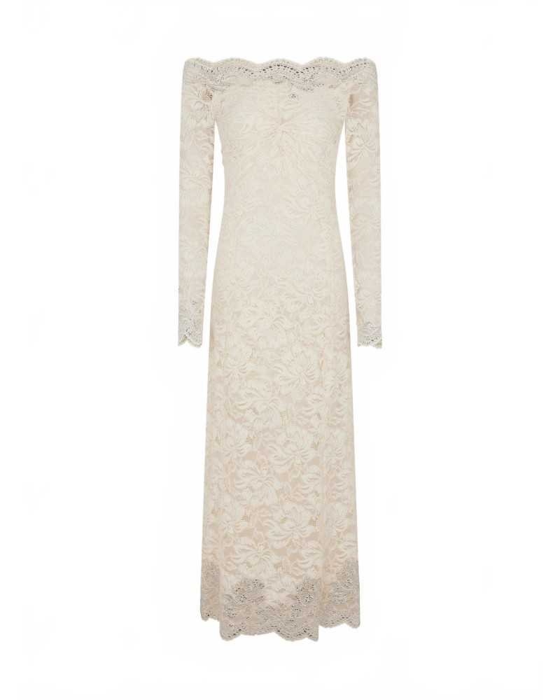 Lace Midi Dress - Rabanne - Ivory Lace Midi Dress - Rabanne - Ivory