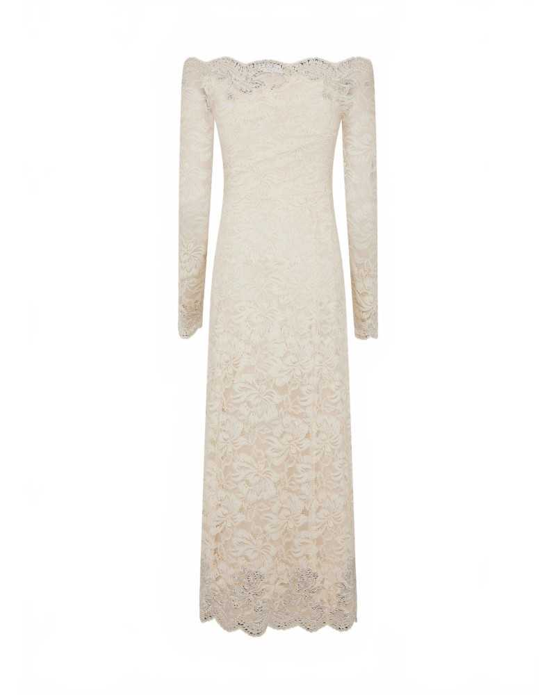 Robe Midi En Dentelle - Rabanne - Ivory